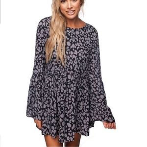 Buddy Love leopard print bell sleeve short dress